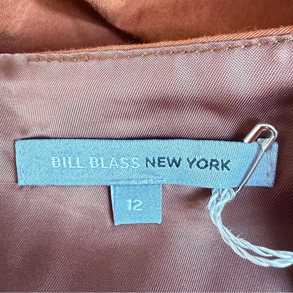 New! Bill Blass NY Rust Eyelet Hem Midi Skirt High Waist Pleated 36266 - Picture 6 of 9